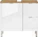 Waschbeckenunterschrank >M-415< (BxHxT: 60x56x34 cm) in hellbraun | weiss
