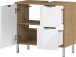 Waschbeckenunterschrank >M-415< (BxHxT: 60x56x34 cm) in hellbraun | weiss