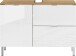 Waschbeckenunterschrank >M-415< (BxHxT: 80x56x34 cm) in hellbraun | weiss