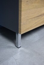 Waschbeckenunterschrank >M-415< (BxHxT: 80x56x34 cm) in anthrazit | hellbraun