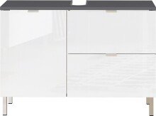 Waschbeckenunterschrank >M-415< (BxHxT: 80x56x34 cm) in anthrazit | weiss