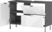 Waschbeckenunterschrank >M-415< (BxHxT: 80x56x34 cm) in anthrazit | weiss