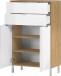 Kommode >M-415< (BxHxT: 60x97x34 cm) in hellbraun | weiss - 60x97x34cm (BxHxT)