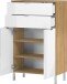 Kommode >M-415< (BxHxT: 60x97x34 cm) in hellbraun | weiss - 60x97x34cm (BxHxT)