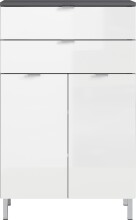 Kommode >M-415< (BxHxT: 60x97x34 cm) in anthrazit | weiss - 60x97x34cm (BxHxT)