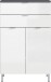 Kommode >M-415< (BxHxT: 60x97x34 cm) in anthrazit | weiss - 60x97x34cm (BxHxT)
