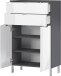 Kommode >M-415< (BxHxT: 60x97x34 cm) in anthrazit | weiss - 60x97x34cm (BxHxT)