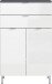 Kommode >M-415< (BxHxT: 60x97x34 cm) in anthrazit | weiss - 60x97x34cm (BxHxT)