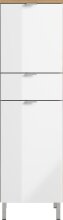 Midischrank >M-415< (BxHxT: 34x120x34 cm) in hellbraun | weiss