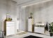 Midischrank >M-415< (BxHxT: 34x120x34 cm) in hellbraun | weiss