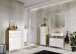 Midischrank >M-415< (BxHxT: 34x120x34 cm) in hellbraun | weiss