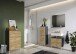 Midischrank >M-415< (BxHxT: 34x120x34 cm) in anthrazit | hellbraun