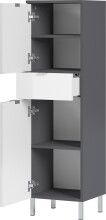Midischrank >M-415< (BxHxT: 34x120x34 cm) in anthrazit | weiss