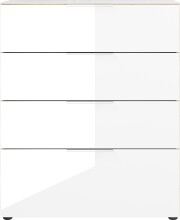 Kommode >M-404< (BxHxT: 83x102x42 cm) in braun | weiss - 83x102x42cm (BxHxT)