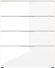 Kommode >M-404< (BxHxT: 83x102x42 cm) in braun | weiss - 83x102x42cm (BxHxT)