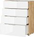 Kommode >M-404< (BxHxT: 83x102x42 cm) in braun | weiss - 83x102x42cm (BxHxT)