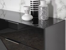Kommode >M-404< (BxHxT: 83x102x42 cm) in schwarz - 83x102x42cm (BxHxT)