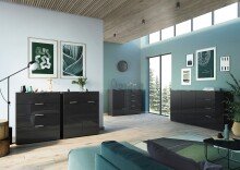 Kommode >M-404< (BxHxT: 83x102x42 cm) in schwarz - 83x102x42cm (BxHxT)