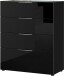 Kommode >M-404< (BxHxT: 83x102x42 cm) in schwarz - 83x102x42cm (BxHxT)