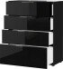 Kommode >M-404< (BxHxT: 83x102x42 cm) in schwarz - 83x102x42cm (BxHxT)