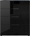 Kommode >M-404< (BxHxT: 83x102x42 cm) in schwarz - 83x102x42cm (BxHxT)