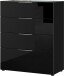 Kommode >M-404< (BxHxT: 83x102x42 cm) in schwarz - 83x102x42cm (BxHxT)