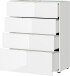Kommode >M-404< (BxHxT: 83x102x42 cm) in weiss - 83x102x42cm (BxHxT)