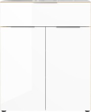 Kommode >M-404< (BxHxT: 83x102x42 cm) in braun | weiss - 83x102x42cm (BxHxT)