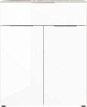 Kommode >M-404< (BxHxT: 83x102x42 cm) in braun | weiss - 83x102x42cm (BxHxT)