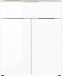 Kommode >M-404< (BxHxT: 83x102x42 cm) in braun | weiss - 83x102x42cm (BxHxT)