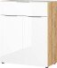Kommode >M-404< (BxHxT: 83x102x42 cm) in braun | weiss - 83x102x42cm (BxHxT)