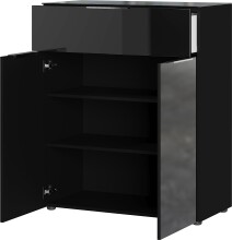 Kommode >M-404< (BxHxT: 83x102x42 cm) in schwarz - 83x102x42cm (BxHxT)