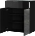 Kommode >M-404< (BxHxT: 83x102x42 cm) in schwarz - 83x102x42cm (BxHxT)