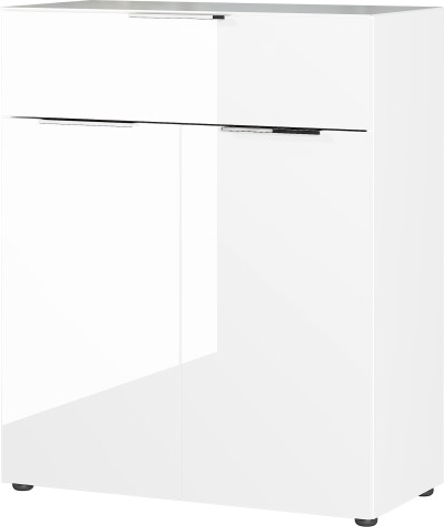 Kommode >M-404< (BxHxT: 83x102x42 cm) in weiss - 83x102x42cm (BxHxT)