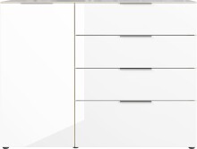 Sideboard >M-404< (BxHxT: 134x102x42 cm) in braun | weiss - 134x102x42cm (BxHxT)