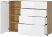 Sideboard >M-404< (BxHxT: 134x102x42 cm) in braun | weiss - 134x102x42cm (BxHxT)