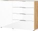 Sideboard >M-404< (BxHxT: 134x102x42 cm) in braun | weiss - 134x102x42cm (BxHxT)