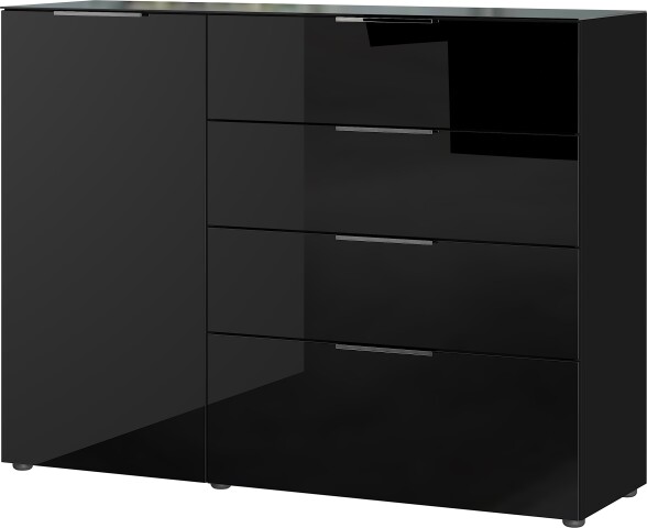 Sideboard >M-404< (BxHxT: 134x102x42 cm) in schwarz - 134x102x42cm (BxHxT)