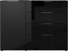 Sideboard >M-404< (BxHxT: 134x102x42 cm) in schwarz - 134x102x42cm (BxHxT)