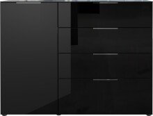 Sideboard >M-404< (BxHxT: 134x102x42 cm) in schwarz - 134x102x42cm (BxHxT)