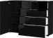Sideboard >M-404< (BxHxT: 134x102x42 cm) in schwarz - 134x102x42cm (BxHxT)