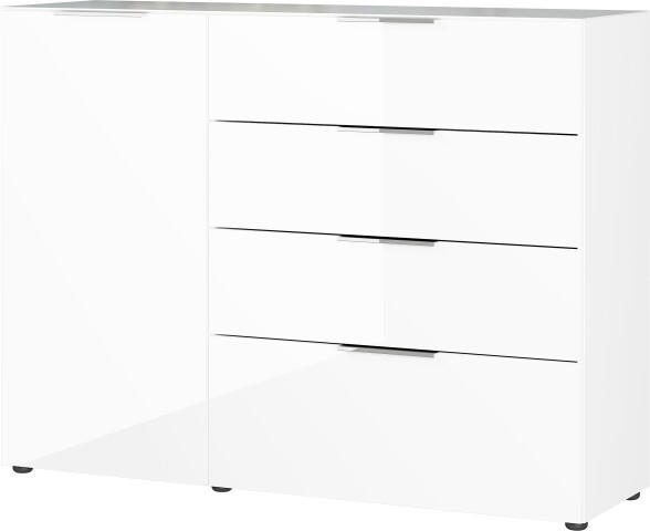 Sideboard >M-404< (BxHxT: 134x102x42 cm) in weiss - 134x102x42cm (BxHxT)
