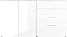 Sideboard >M-404< (BxHxT: 184x102x42 cm) in braun | weiss - 184x102x42cm (BxHxT)