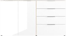 Sideboard >M-404< (BxHxT: 184x102x42 cm) in braun | weiss - 184x102x42cm (BxHxT)