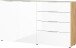 Sideboard >M-404< (BxHxT: 184x102x42 cm) in braun | weiss - 184x102x42cm (BxHxT)