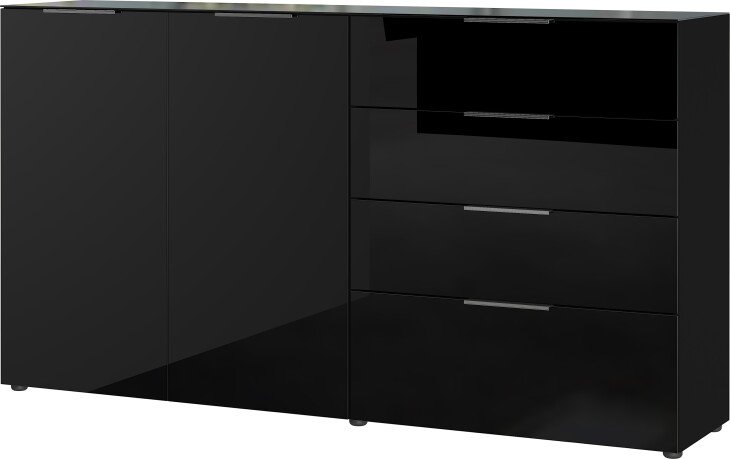 Sideboard >M-404< (BxHxT: 184x102x42 cm) in schwarz - 184x102x42cm (BxHxT)