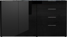 Sideboard >M-404< (BxHxT: 184x102x42 cm) in schwarz - 184x102x42cm (BxHxT)