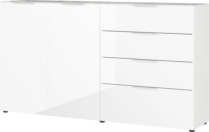 Sideboard >M-404< (BxHxT: 184x102x42 cm) in weiss - 184x102x42cm (BxHxT)