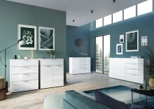 Sideboard >M-404< (BxHxT: 184x102x42 cm) in weiss - 184x102x42cm (BxHxT)