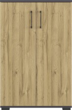 Kommode >M-416< (BxHxT: 80x123x40 cm) in anthrazit | hellbraun